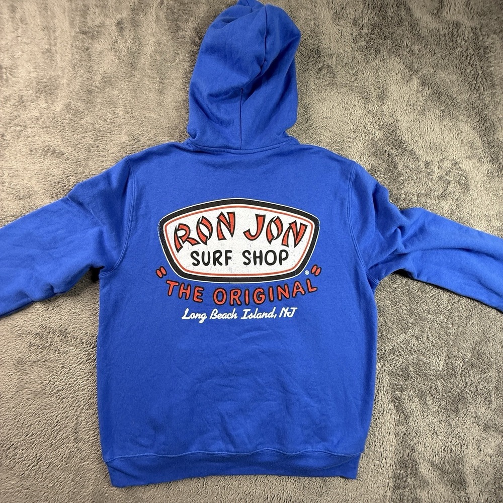 Ron Jon Surf Shop Hoodie Mens M Blue Sweatshirt The Original Long Beach Island